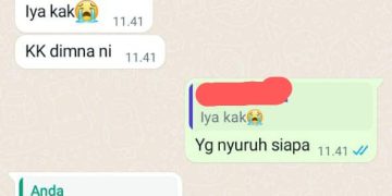 Bukti chat dari salah satu peserta. [sumber peserta PBAK]