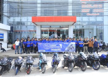 Tim Yamaha Riding Academy (YRA) pada Event bLU cRU pada Minggu, 26 November 2023. [Foto: Yamaha Jambi/Didit]