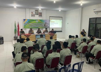 Sosialisasi penetapan dan penegasan batas wilayah Kelurahan dalam Kecamatan Kota Baru bertempat di Aula Kantor Lurah Simp III Sipin, Rabu 6 Desember 2023.