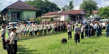 PAM eksekusi tanah di RT 40 Kelurahan Legok, Kecamatan Danau Sipin, Rabu (6/12).