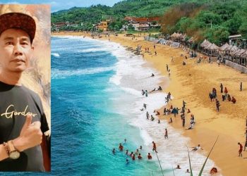 Salah satu objek wisata di Gunung Kidul (insert: Lilik, tokoh masyarakat di Gunung Kidul).