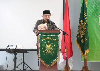 Gubernur Al Haris pada pelantikan PC Muslimat NU Wilayah Jambi dan Kabupaten Batanghari serta Rakerwil kabupaten/kota se-Provinsi Jambi di Gedung UIN Sultan Thaha Saifuddin Jambi Telanaipura, Sabtu (13/01/2024). [Foto: Diskominfo/Agus]
