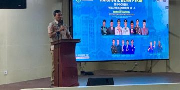 Rakorwil Dema PTKIN se Indonesia Wilayah Sumatera ke 1 yang dilaksanakan di Gedung Amphiteater Wings B, UIN Sulthan Thaha Saifudin Jambi, Kamis (25/1). [Foto: Humas/Hadian]