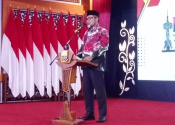 "Peran Mahasiswa Peternakan Nasional Menghadapi Ketahanan Pengan Menuju Era Society 5.0” ini diselenggarakan di Auditorium Rumah Dinas Gubernur Jambi, Minggu (28/01/2024). [Foto: Diskominfo/Agus]