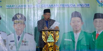Wagub pada acara Tasyakuran Hari Lahir 90 Gerakan Pemuda Ansor, bertempat di Sekretariat Pengurus Wilayah (PW) GP Ansor Provinsi Jambi Telanaipura, Kota Jambi, Rabu (24/04/2024). (Foto: Diskominfo/Agus)