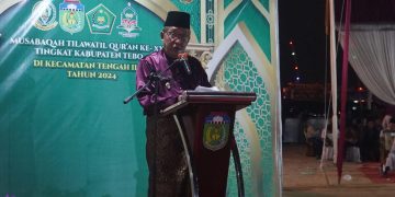 Wagub Sani saat membuka MTQ Ke-20 Tingkat Kabupaten Tebo Tahun 2024 di Desa Mangupeh, Kecamatan Tengah Ilir, Kabupaten Tebo, Senin, (15/07/2024). (Foto: Diskominfo/Novriansah)
