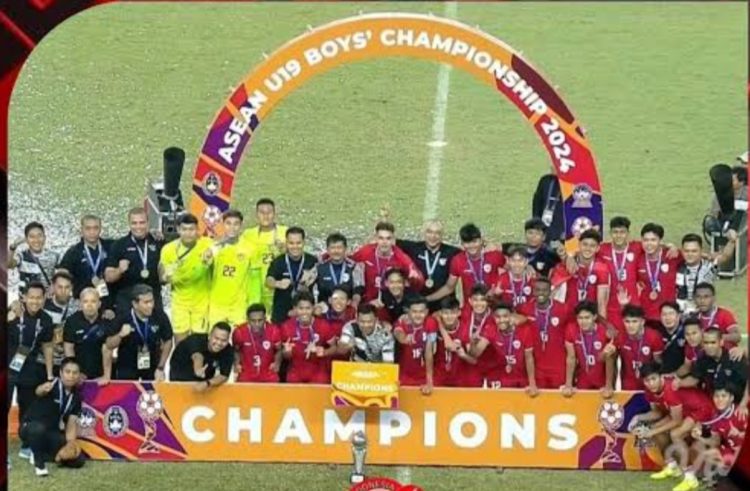 Selebrasi juara Timnas Garuda Muda. (Foto: instagram Timnas)