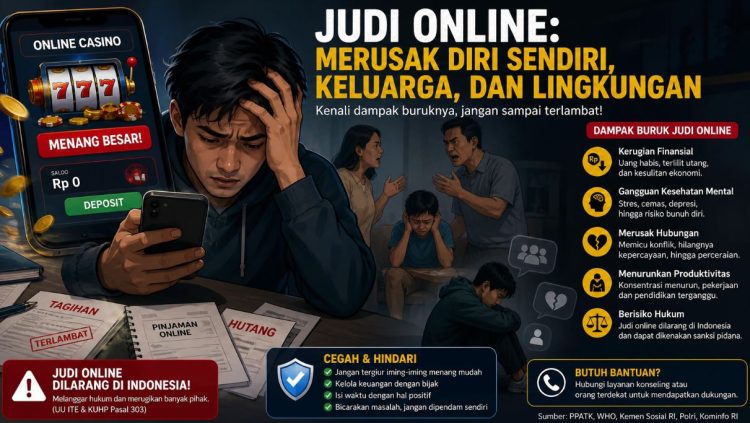 Caption poto: Ilustrasi dampak negatif judi online (Dok. Google)